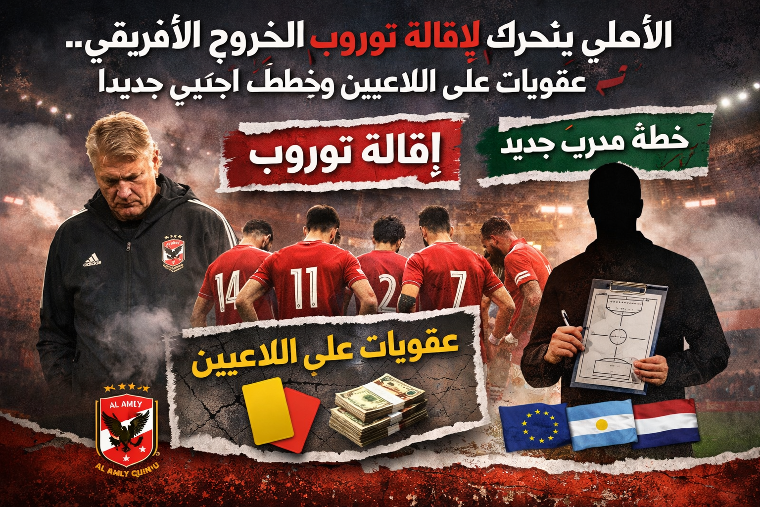 الأهلي يتحرك لإقالة توروب بعد الخروج الأفريقي.. عقوبات على اللاعبين وخطة مدرب أجنبي جديد