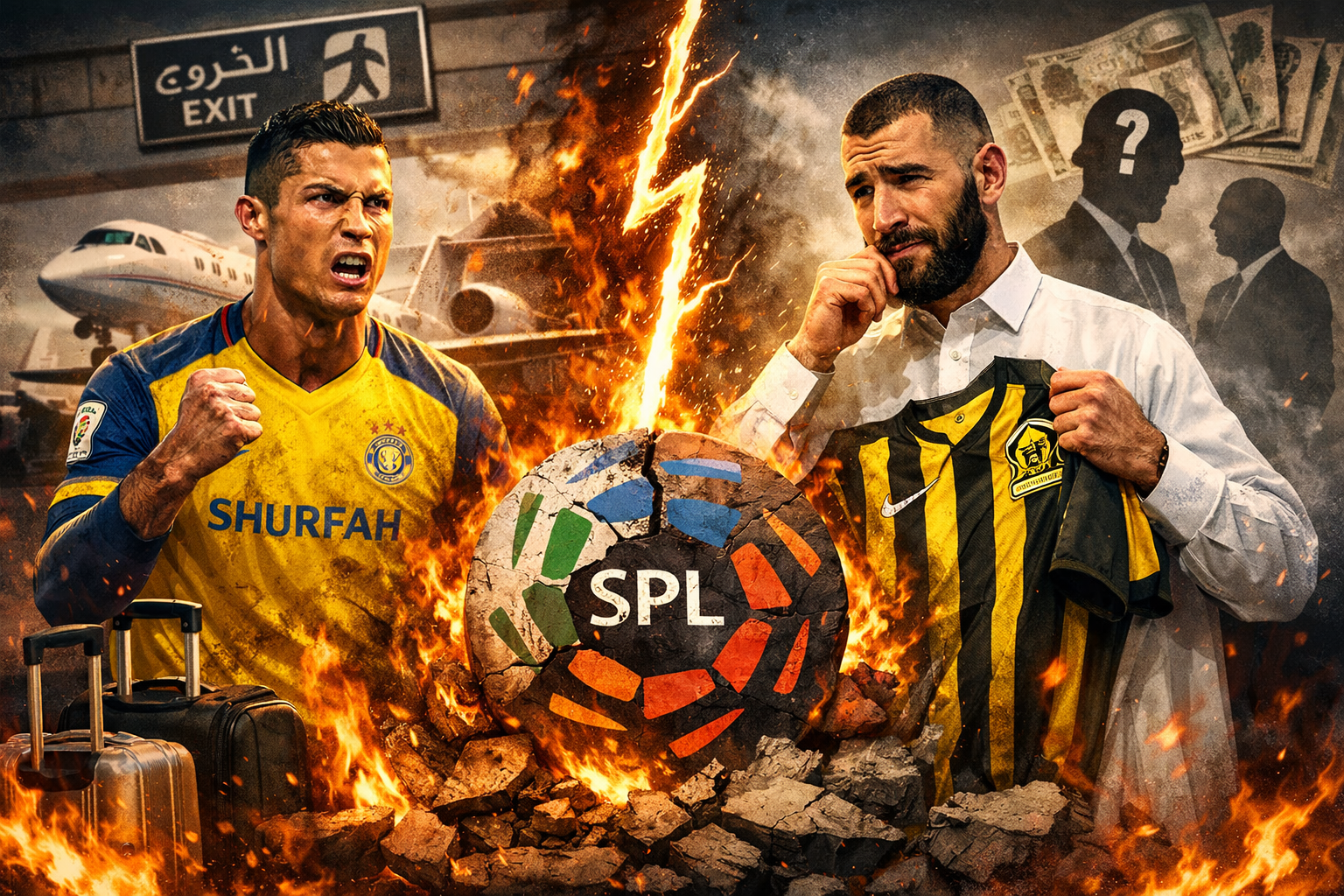 أزمة كريستيانو رونالدو مع النصر وصفقة بنزيما إلى الهلال تشعل الدوري السعودي 2026