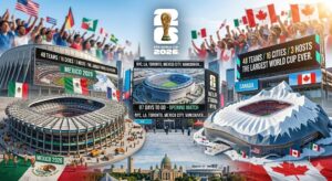 FIFA World Cup 2026 trophy with subtle USA, Canada, and Mexico